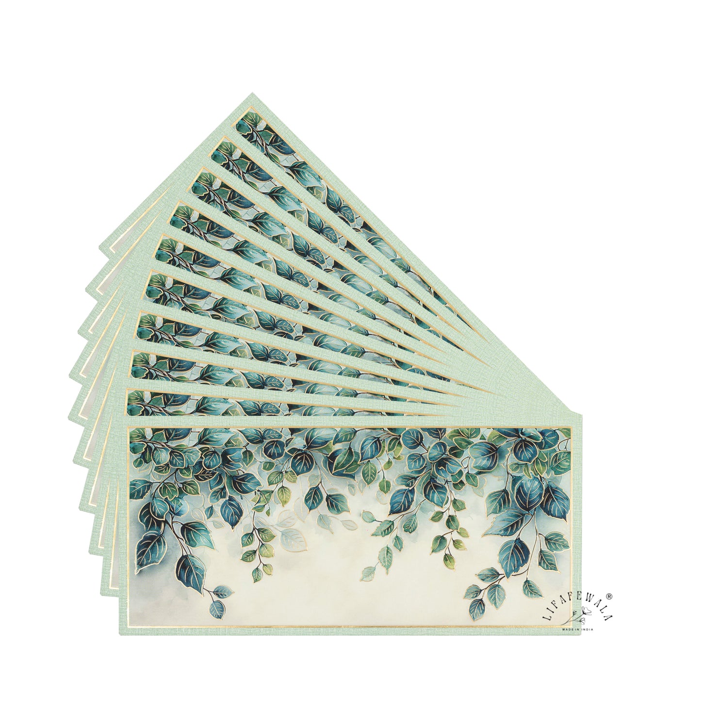 Premium Floral Shagun Envelopes – Velvet Feel Gold Foil & Embossed UV with V-Shaped Flap | Lifafewala