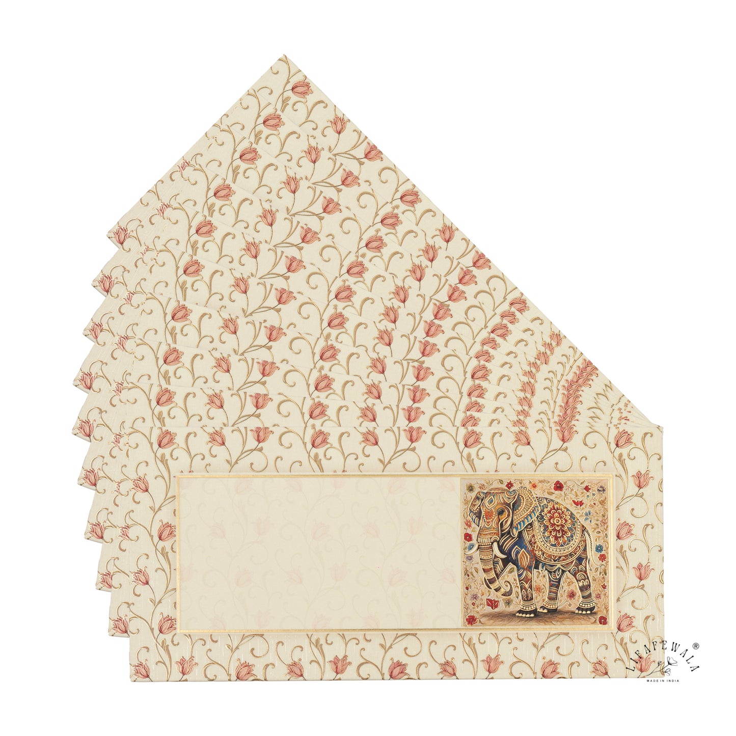 Designer Elephant Shagun Envelopes – Velvet Feel with UV Finish Premium Wedding Gift Covers | Lifafewala
