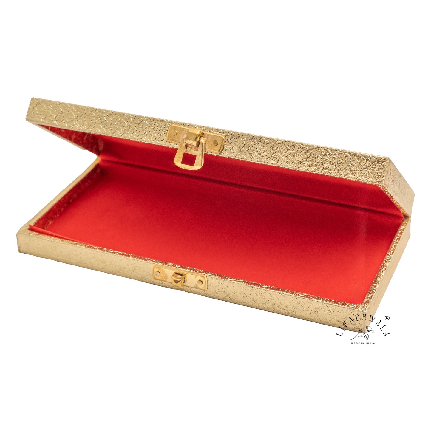 Happy Rakhi Designer Gaddi Box, Jewellery, Shagun, Cash, Gift Box, Money Envelope for Brother/Sister For Raksha Bandhan in Golden Color – Lifafewala