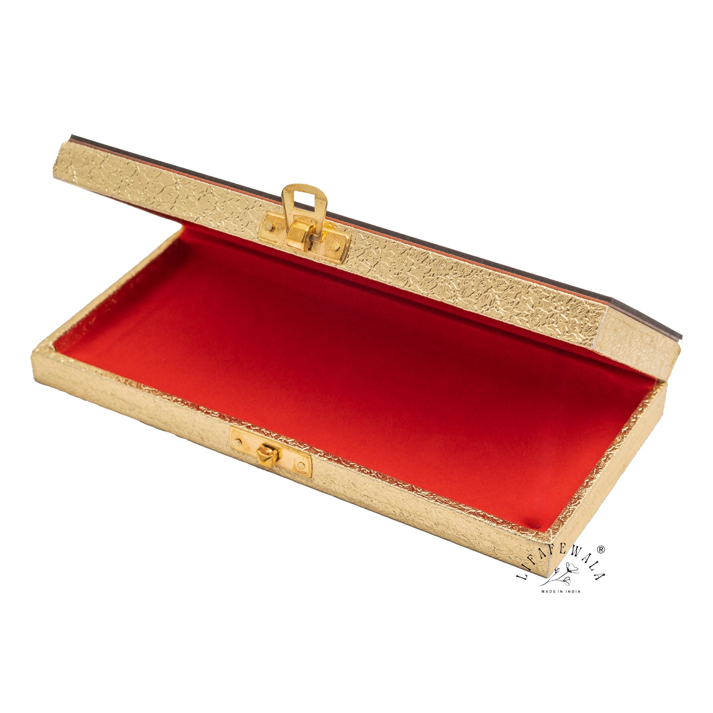 Happy Rakhi Luxurious Mirror Gaddi Box, Jewellery, Shagun, Cash, Gift Box, Money Envelope for Brother/Sister For Raksha Bandhan in Golden Color – Lifafewala