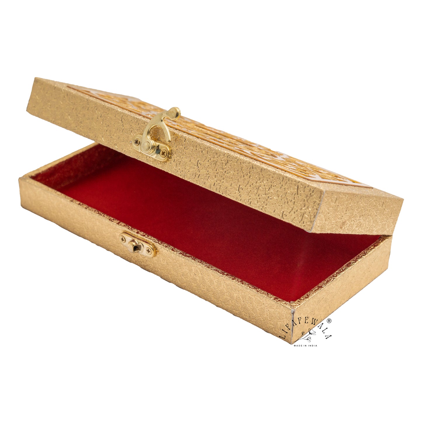 Happy Rakhi Lazer Cut Designer Gaddi Box, Jewellery, Shagun, Cash, Gift Box, Money Envelope for Brother/Sister For Raksha Bandhan in Golden Color for two Gaddi – Lifafewala
