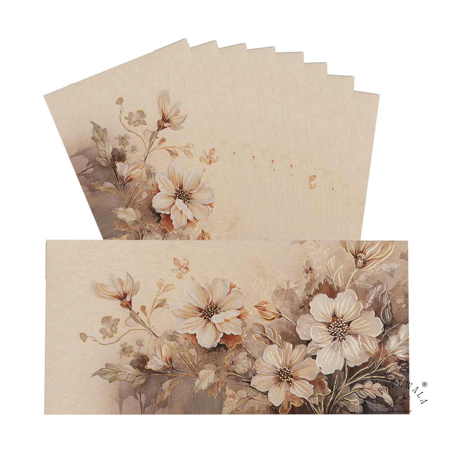 Velvet Touch Floral Design With Gold Foil & UV Printed Shagun Envelopes | Premium Money Gift Covers for All Occasions – Lifafewala