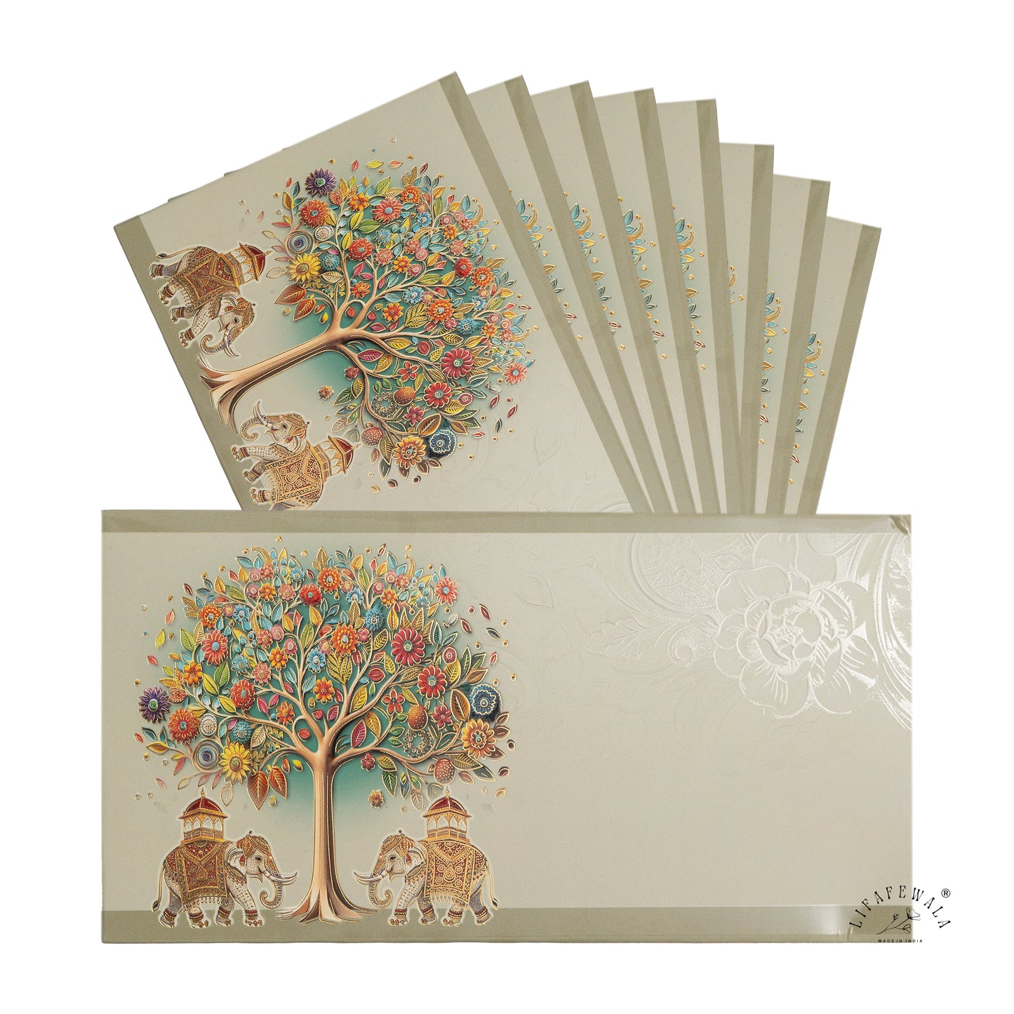 Premium Elephant Design Shagun Envelopes – Stylish 3D Pop Up in Matte Finish with Gold Foil & UV | Lifafewala (Copy)