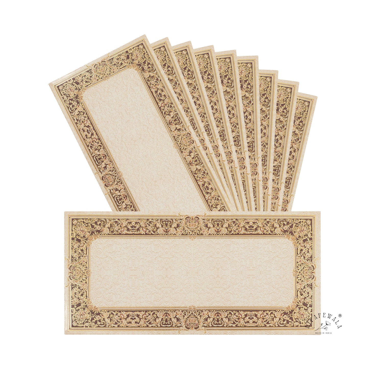 Floral Design Shagun Envelopes – Velvet Finish Gold Foil & UV Tuck Flap Gift Covers | Lifafewala