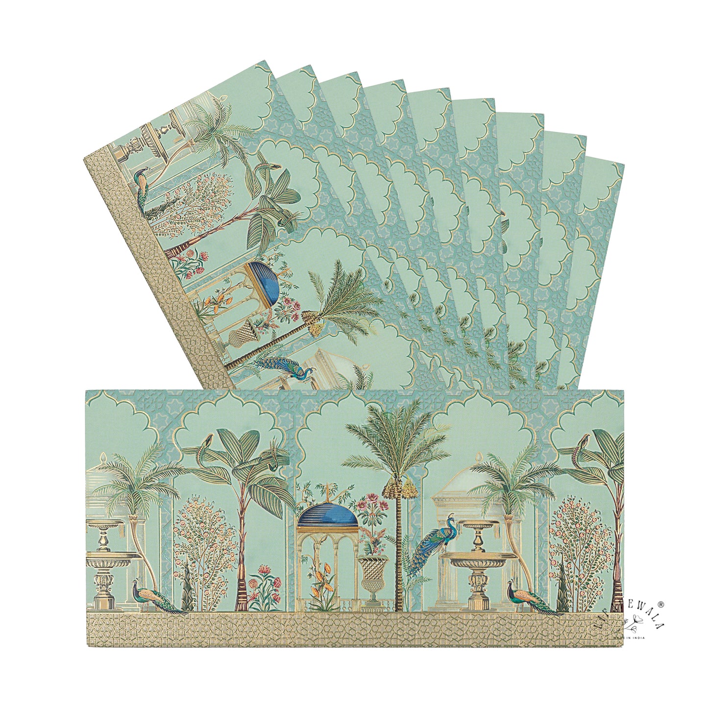 Designer Peacock Shagun Envelopes – Velvet Feel Gold Foil with UV Finish Wedding Gift Covers | Lifafewala