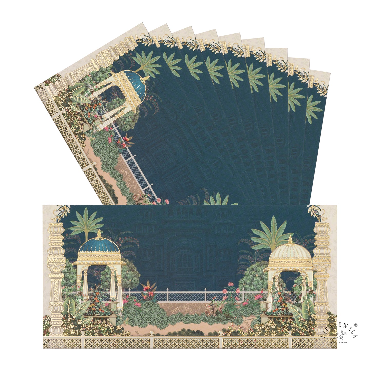 LIFAFEWALA Beautiful Peacock & Orchard  Design Gift Envelopes in Gold Foil for Gifting Money on Weddings, Birthdays, Celebrations, Etc (Velvet Feel) (Pack of 20-200)