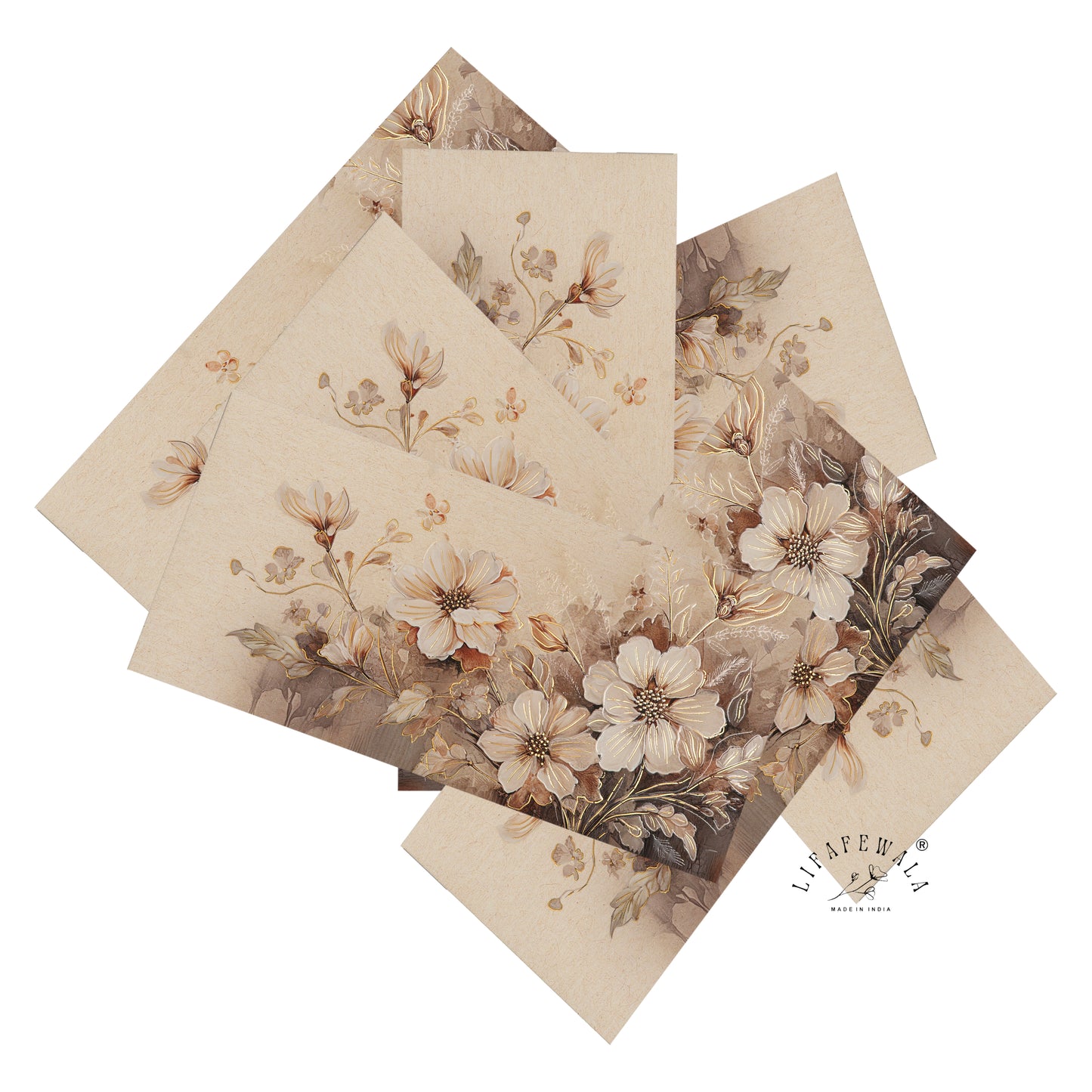 Velvet Touch Floral Design With Gold Foil & UV Printed Shagun Envelopes | Premium Money Gift Covers for All Occasions – Lifafewala