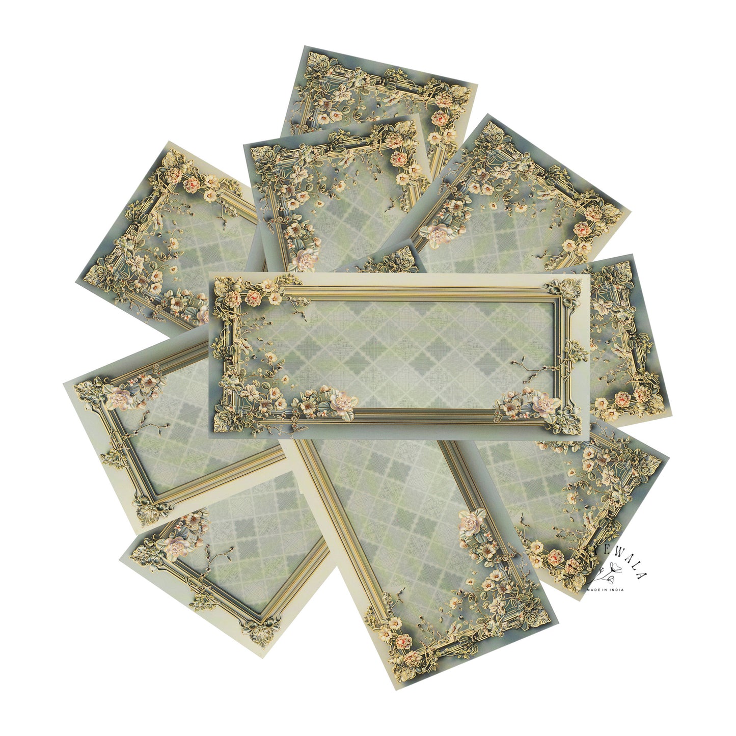 Floral Velvet Feel Money Envelopes | LIFAFEWALA Shagun Lifafa (Pack of 20–200)