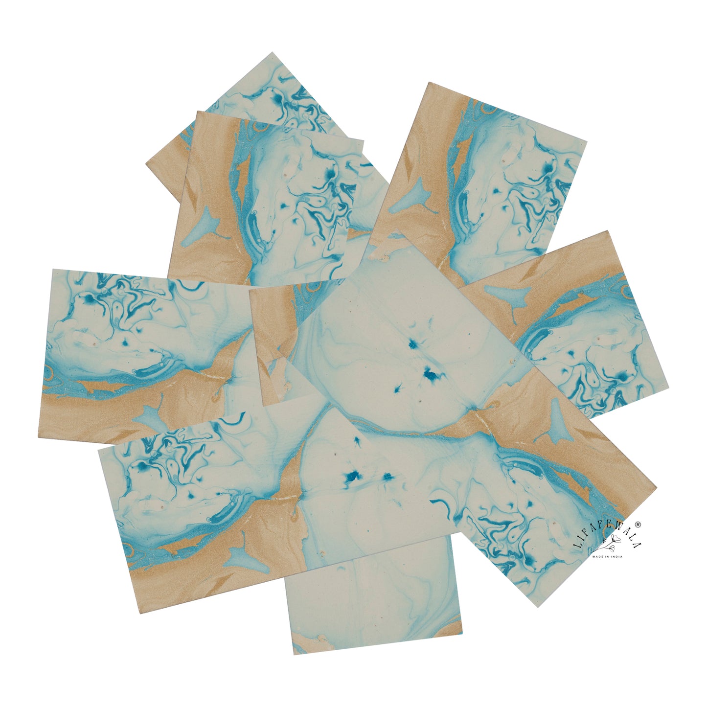 Eco Friendly Handmade Paper Envelopes | LIFAFEWALA (Blue Recycled, Pack of 10–200)