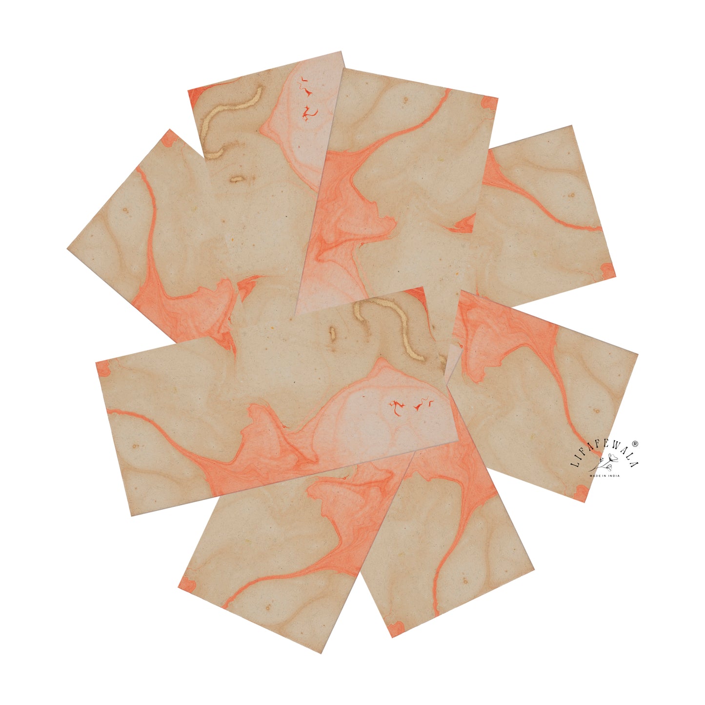 Eco Friendly Handmade Paper Envelopes | LIFAFEWALA (Recycled, Reddish Orange – Pack of 20–200)