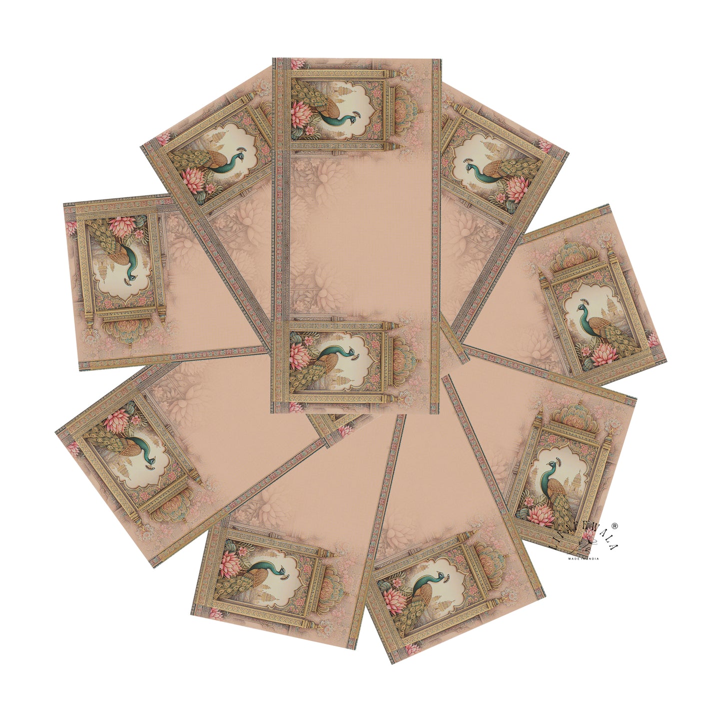 Peacock Gold Foil Shagun Envelopes | LIFAFEWALA (Matte Finish, Pack of 20–200)