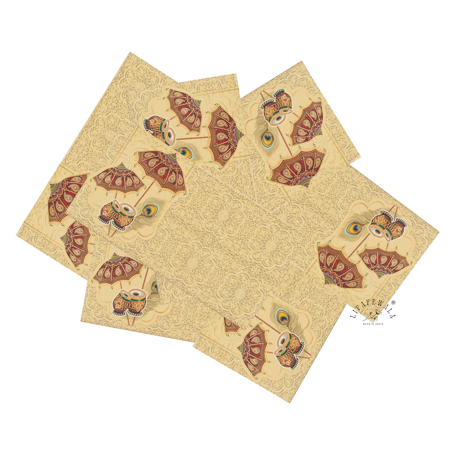 Premium Umbrella Design Shagun Envelopes – Stylish 2.5 Fold Matte Finish with Gold Foil & UV | Lifafewala