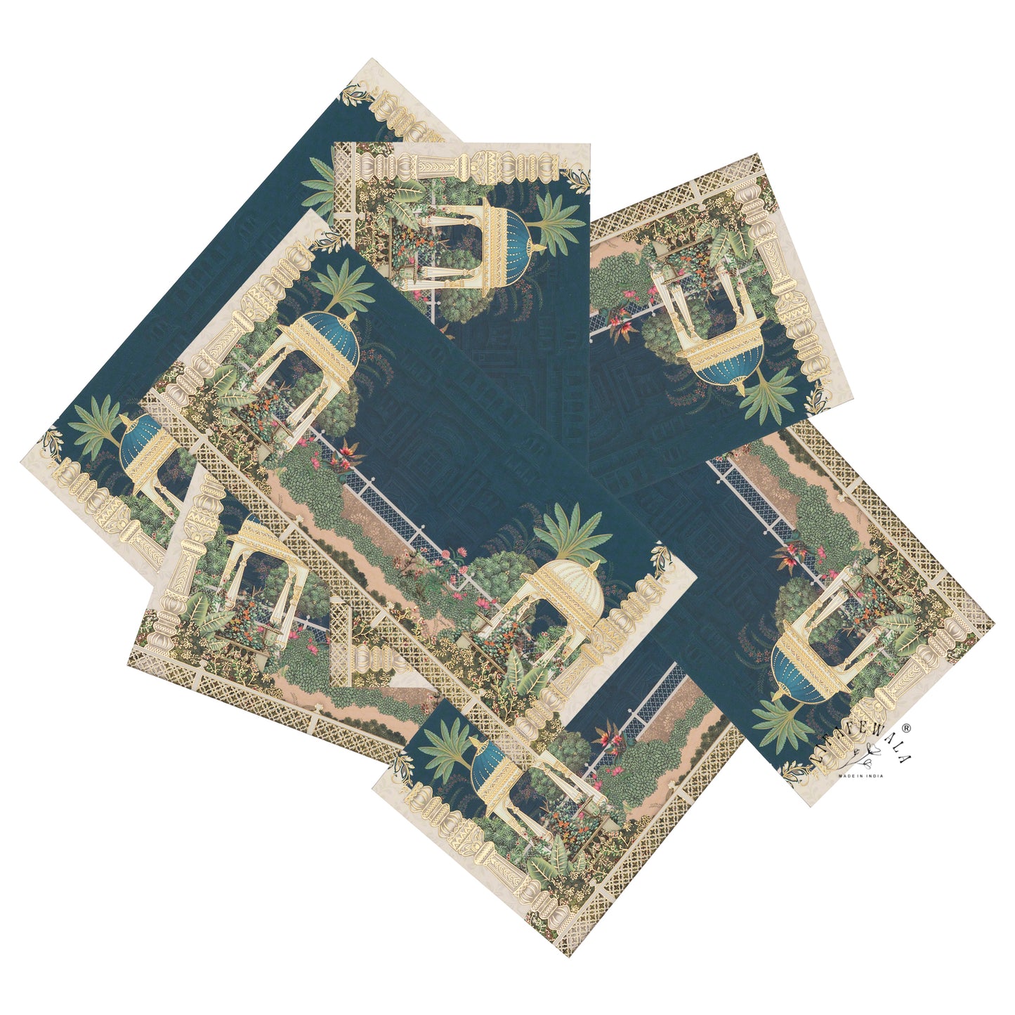 LIFAFEWALA Beautiful Peacock & Orchard  Design Gift Envelopes in Gold Foil for Gifting Money on Weddings, Birthdays, Celebrations, Etc (Velvet Feel) (Pack of 20-200)