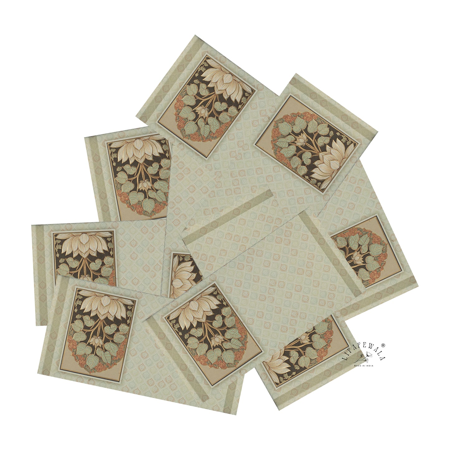 Gold Foil Floral Shagun Envelopes | LIFAFEWALA (Scented Metallic, Pack of 20–200)