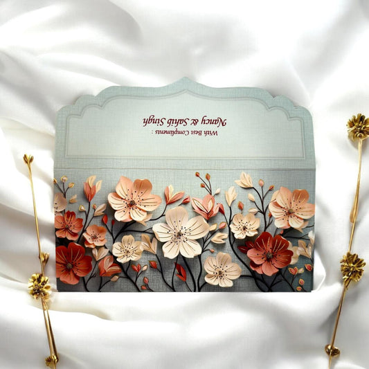Floral Velvet Shagun Envelopes – Gold Foil Money Covers for Weddings & Gifting | Lifafewala