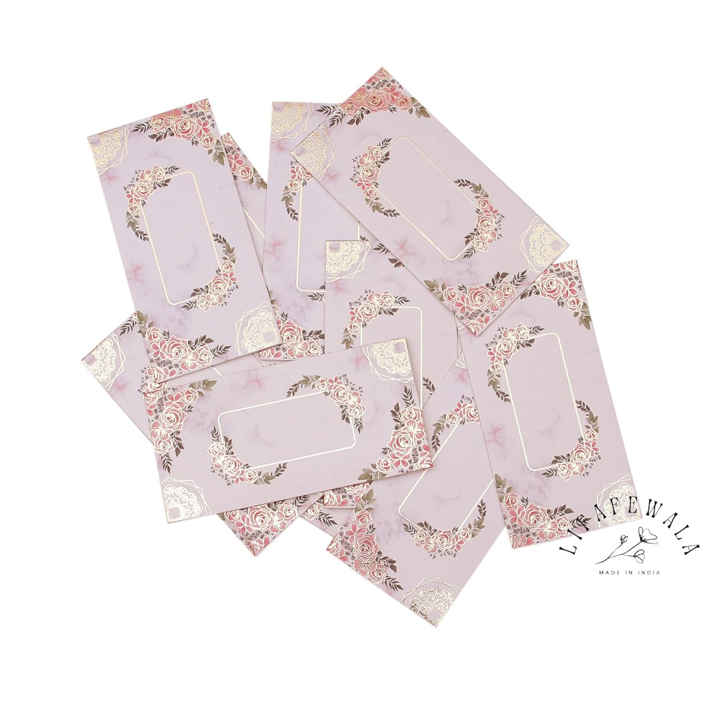 Handmade wedding money envelopes in cream base design