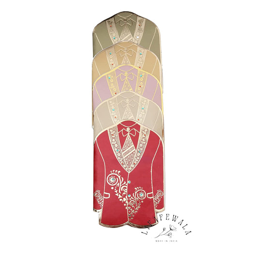 Lifafewala Unique and Exclusive Designer Ethnic Coat/Suit shaped Money And Shagun Envelopes for Weddings, Birthdays and Various other Occasions. Pack of 10| Color: Multicolor (As per availability)