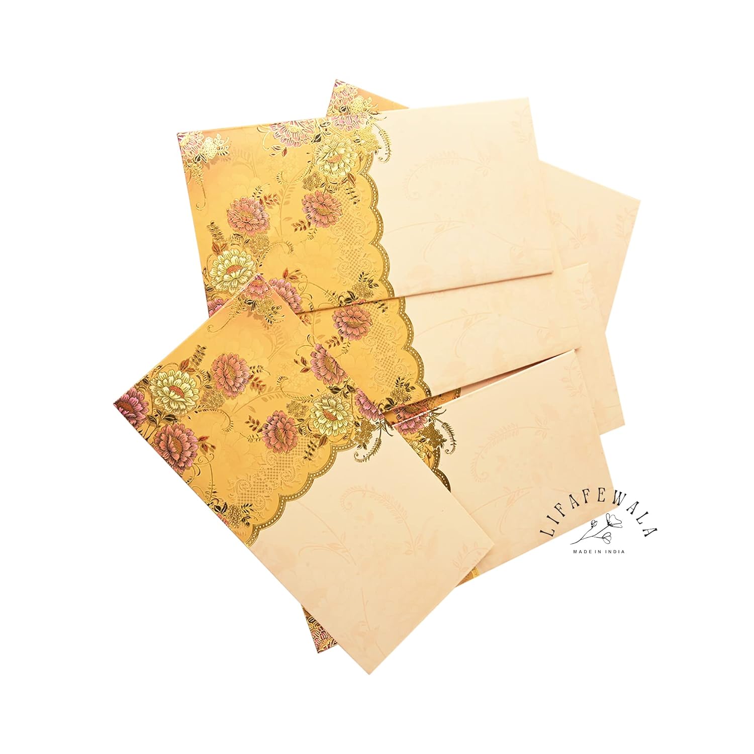 Designer wedding money envelopes gold foil design