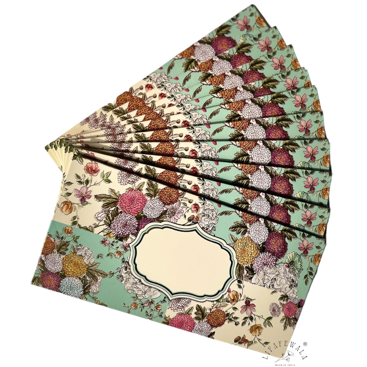 “Designer flower money gift envelopes pack of 10”
