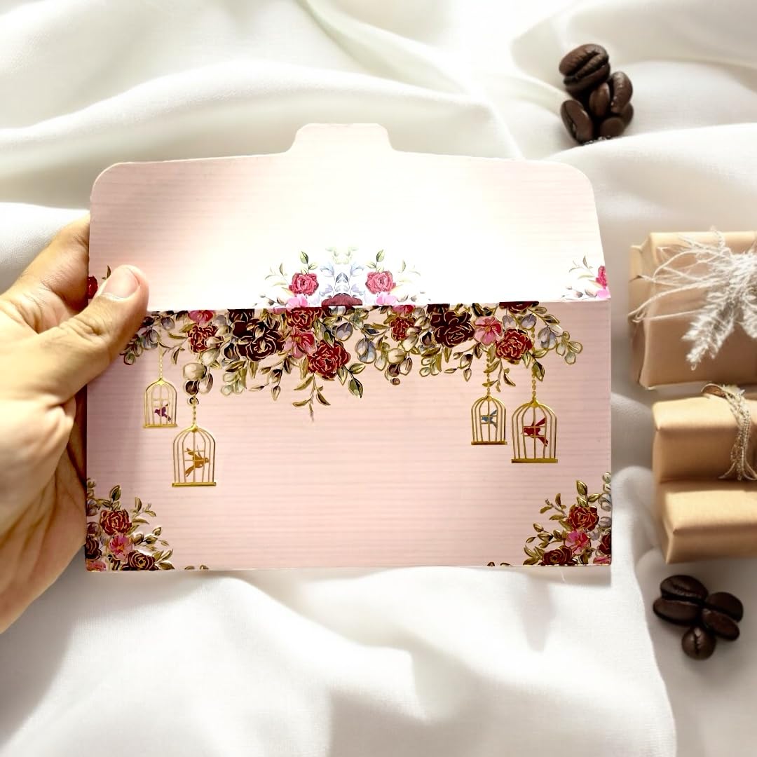 “Matte finish pink shagun covers for Indian weddings”