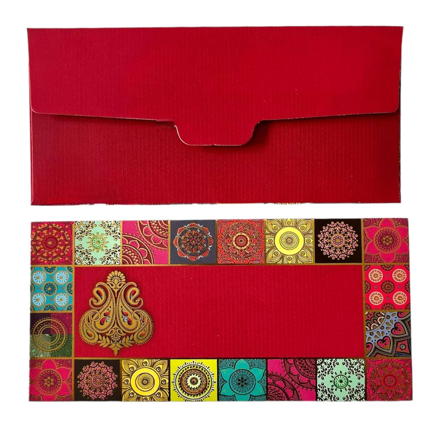 “Designer velvet money envelopes in premium red color”