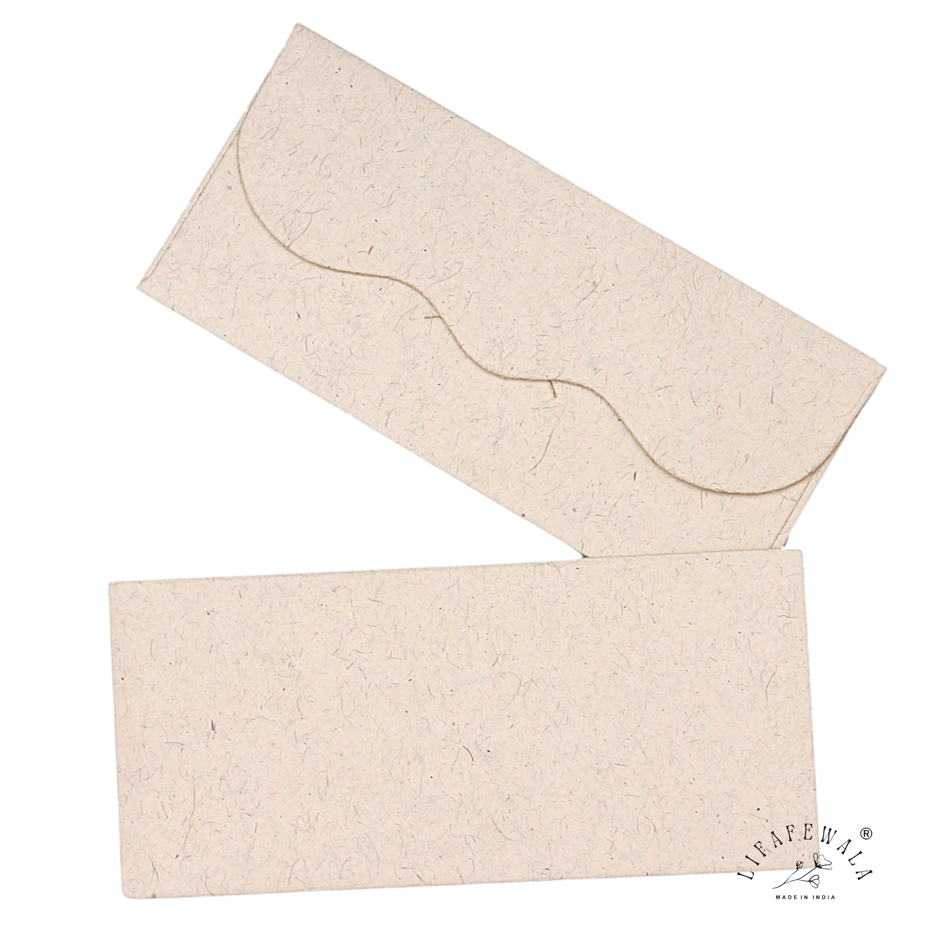 Cream recycled paper money envelopes for gifting.
