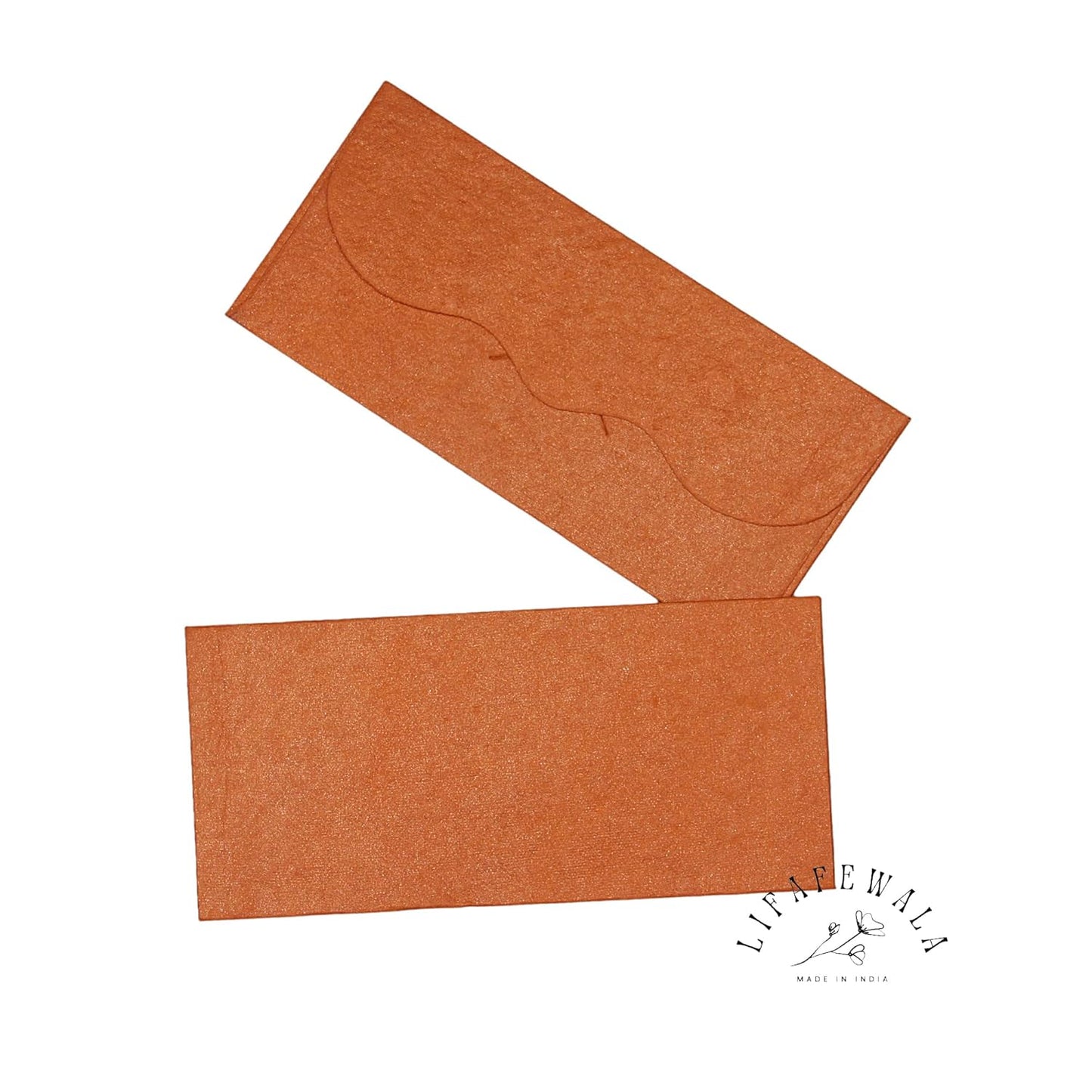 Orange recycled paper money envelopes for gifting