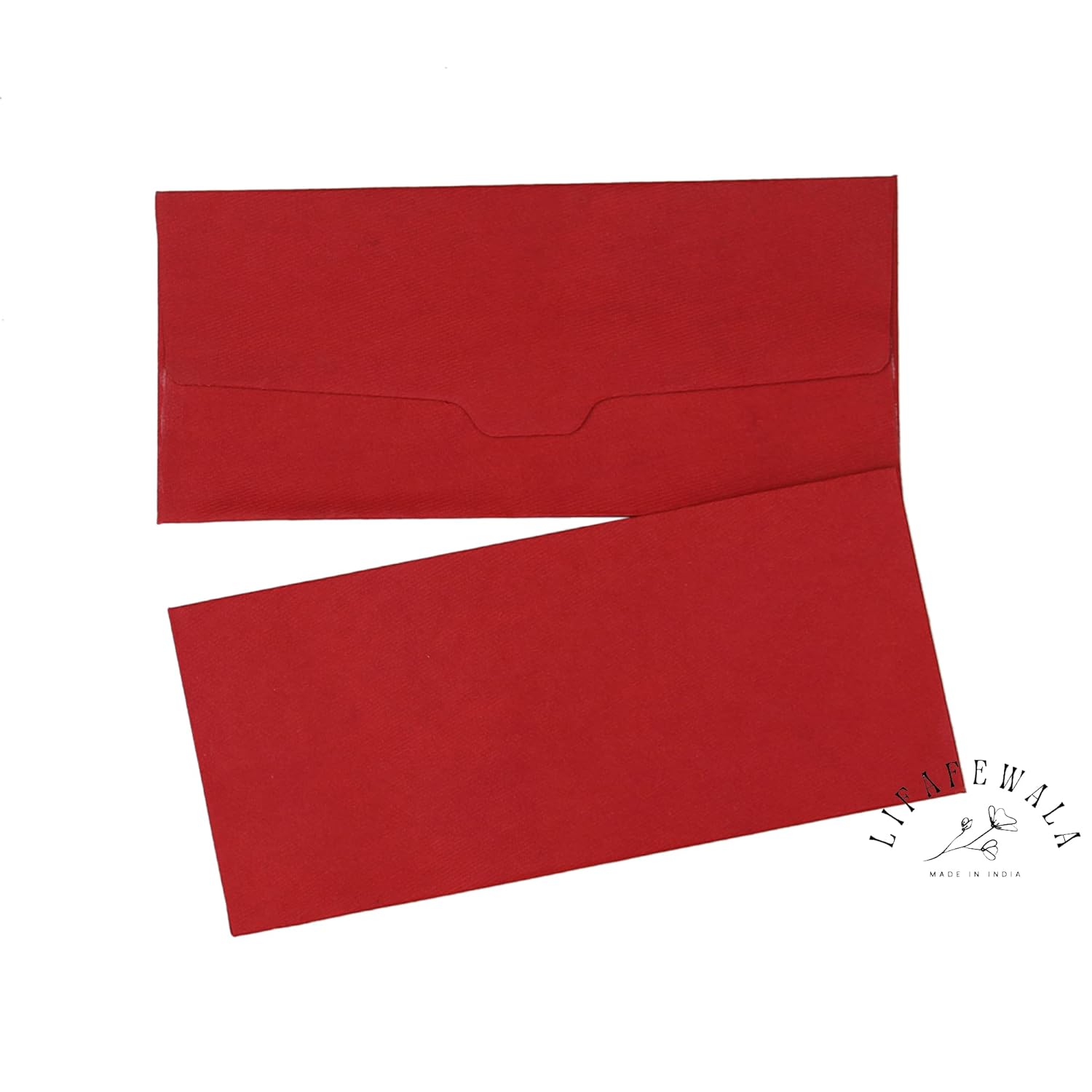 Red recycled paper money envelopes for gifting.