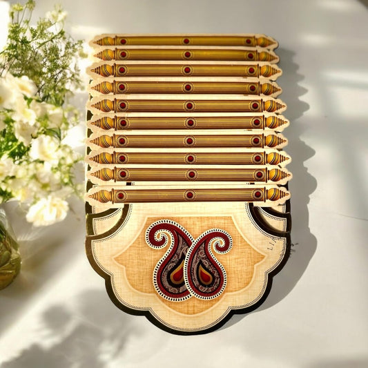 Cream fan shaped shagun envelope – Lifafewala