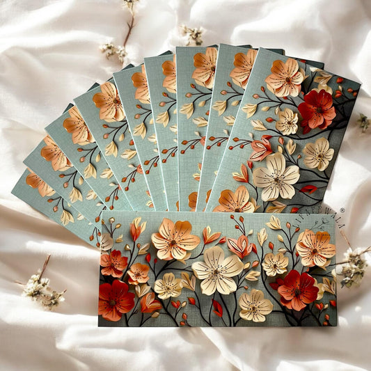 “Luxury floral velvet shagun envelopes with gold foil design”