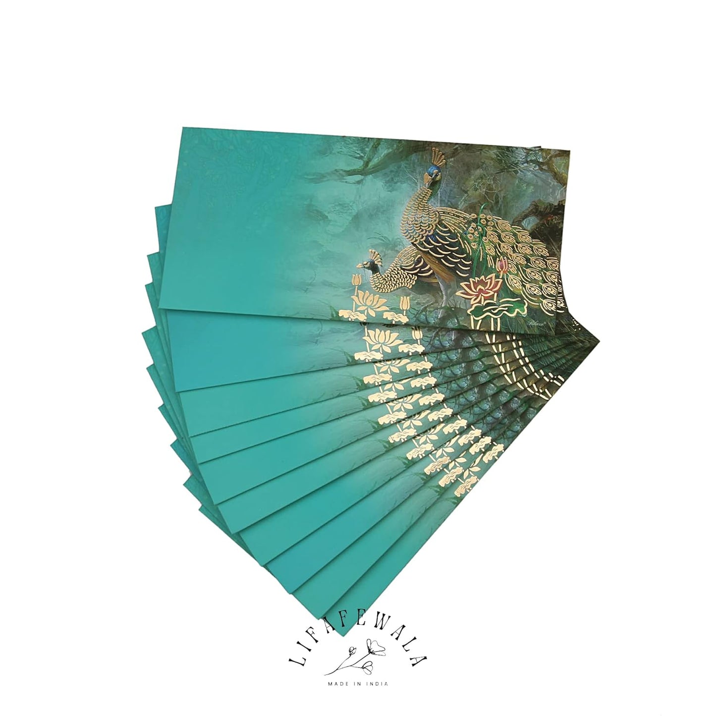 Handmade blue money envelopes for weddings and festivals.