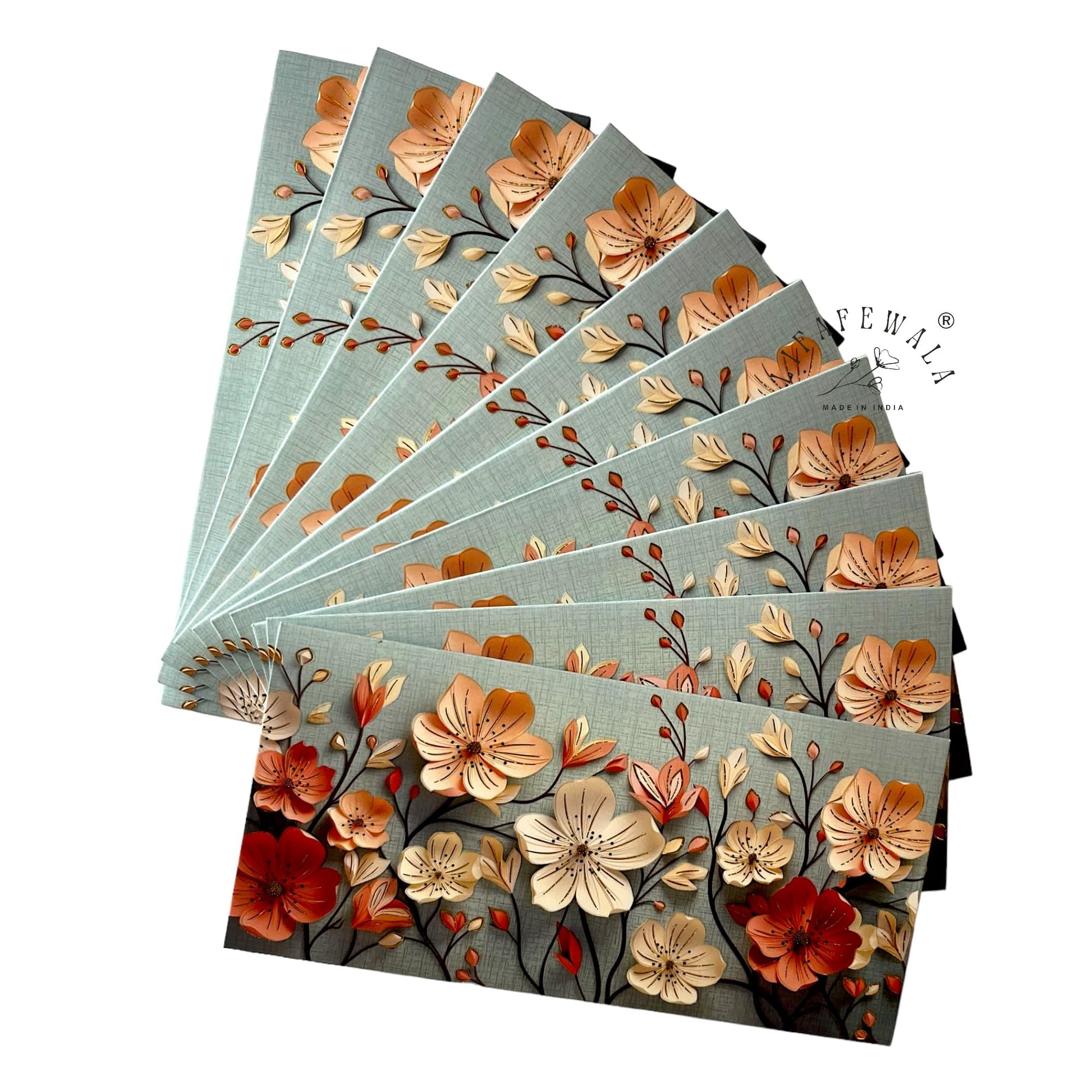 “Designer floral wedding gift envelopes multicolor velvet finish”