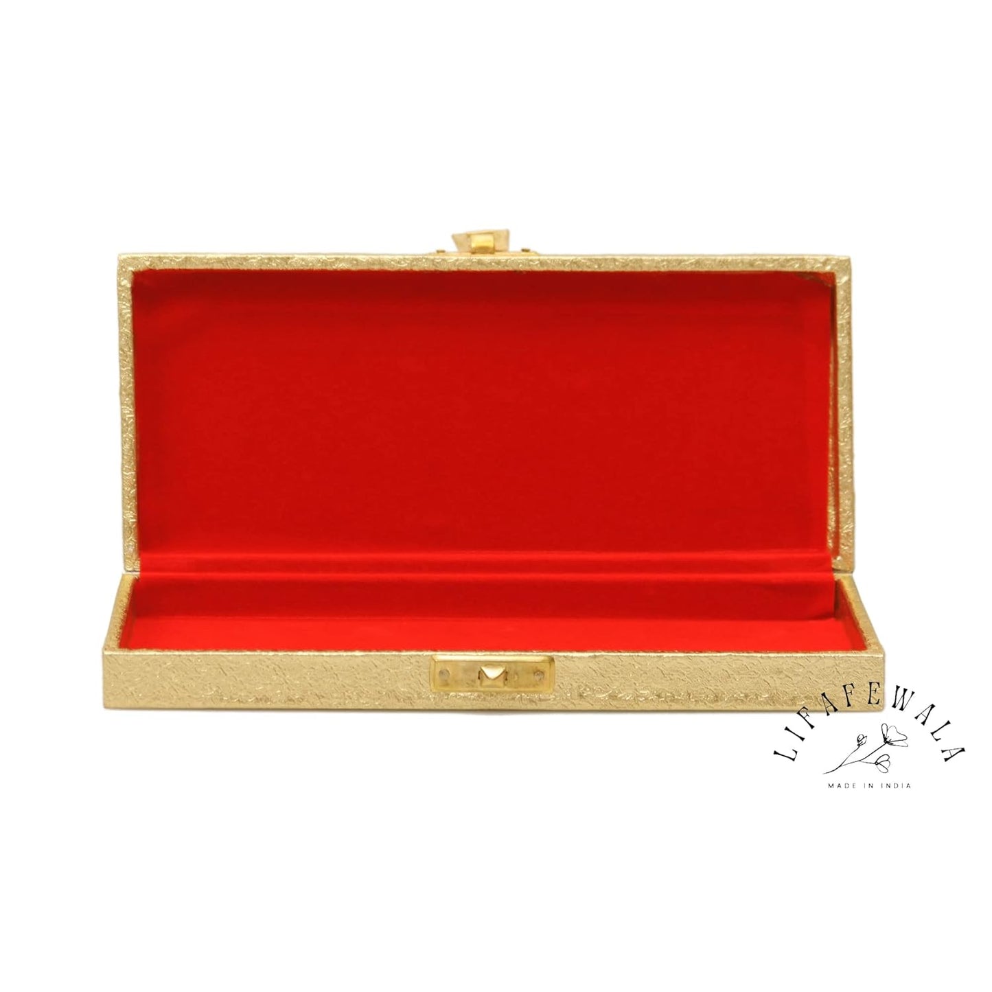 Premium golden gift box for weddings and Diwali (Golden, Pack of 1)