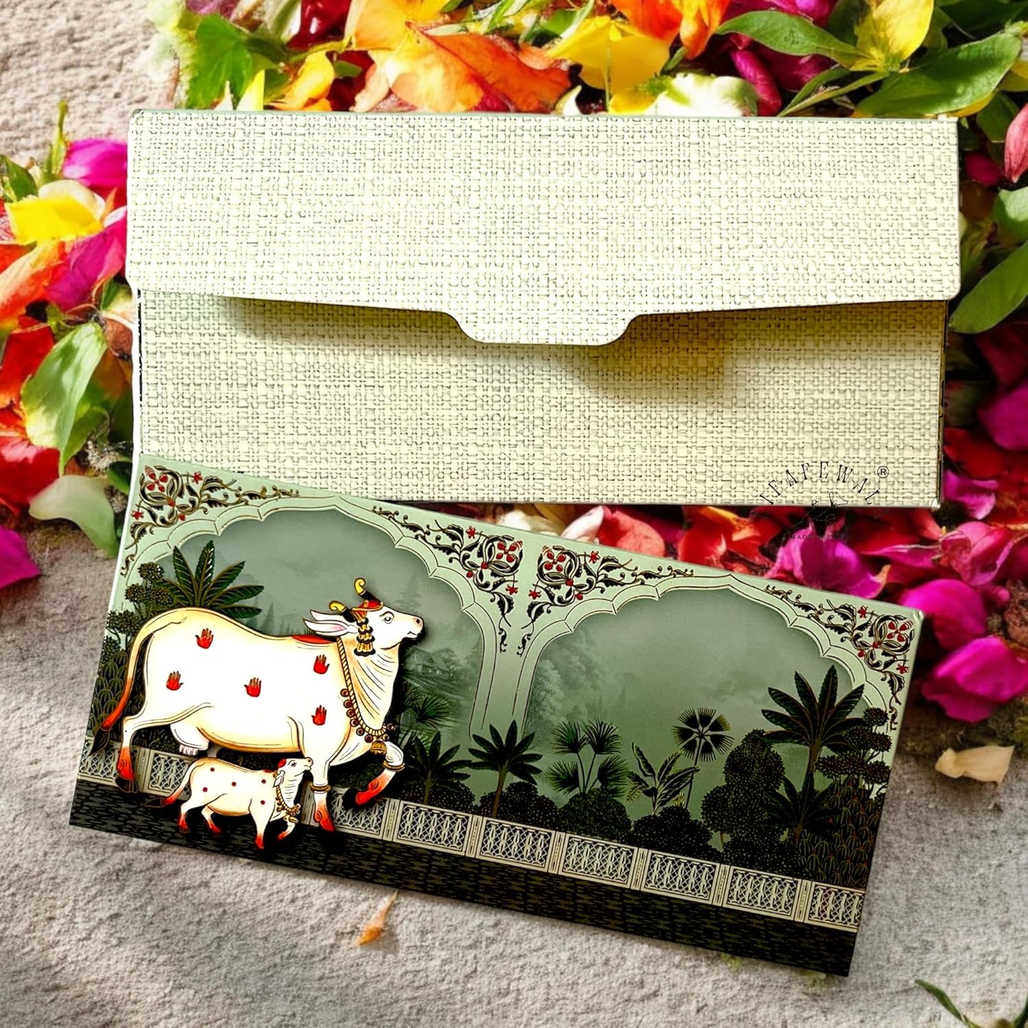 “Pichwai artwork money envelopes for weddings and festivals”