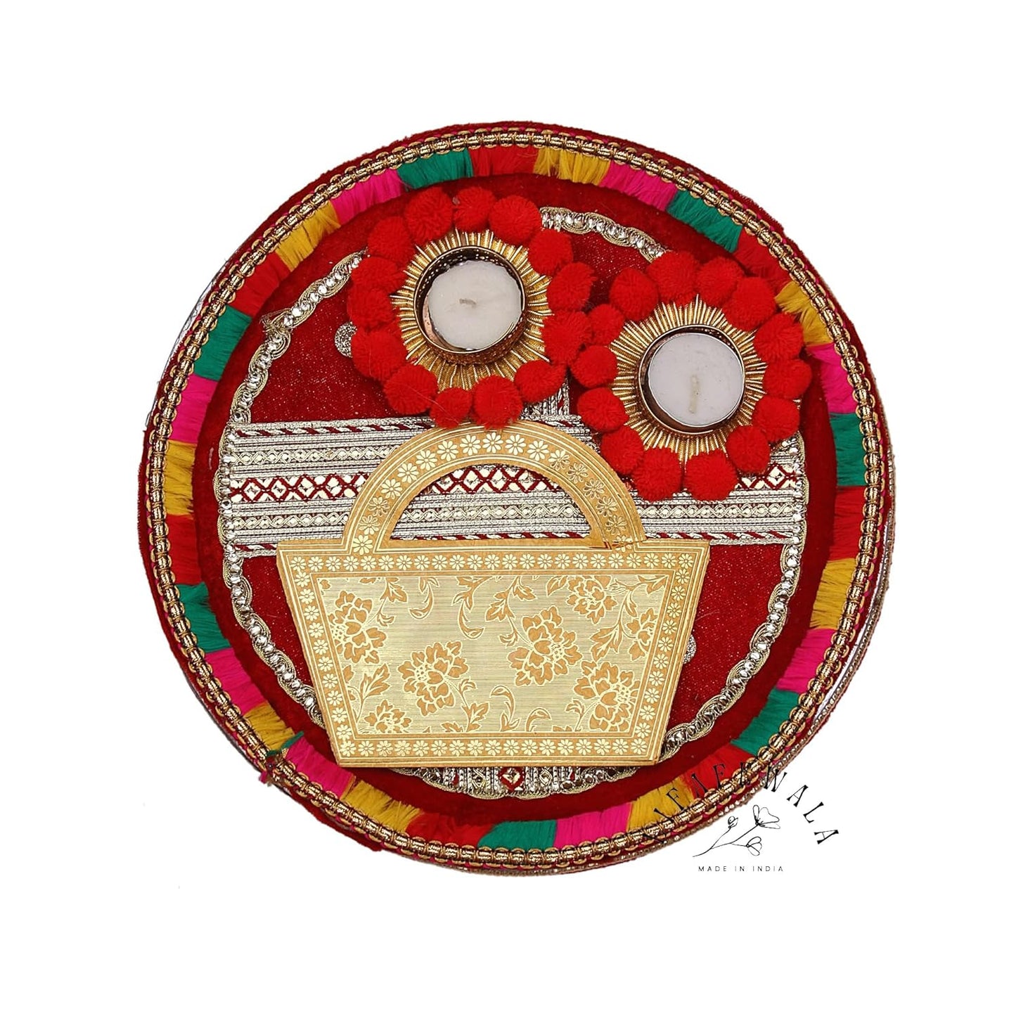 Lifafewala Unique and Exclusive Designer Ethnic Basket with Handle Money And Shagun Envelopes for Weddings, Birthdays and Various other Occasions. Pack of 10 | Color: Multicolor (As per availability)