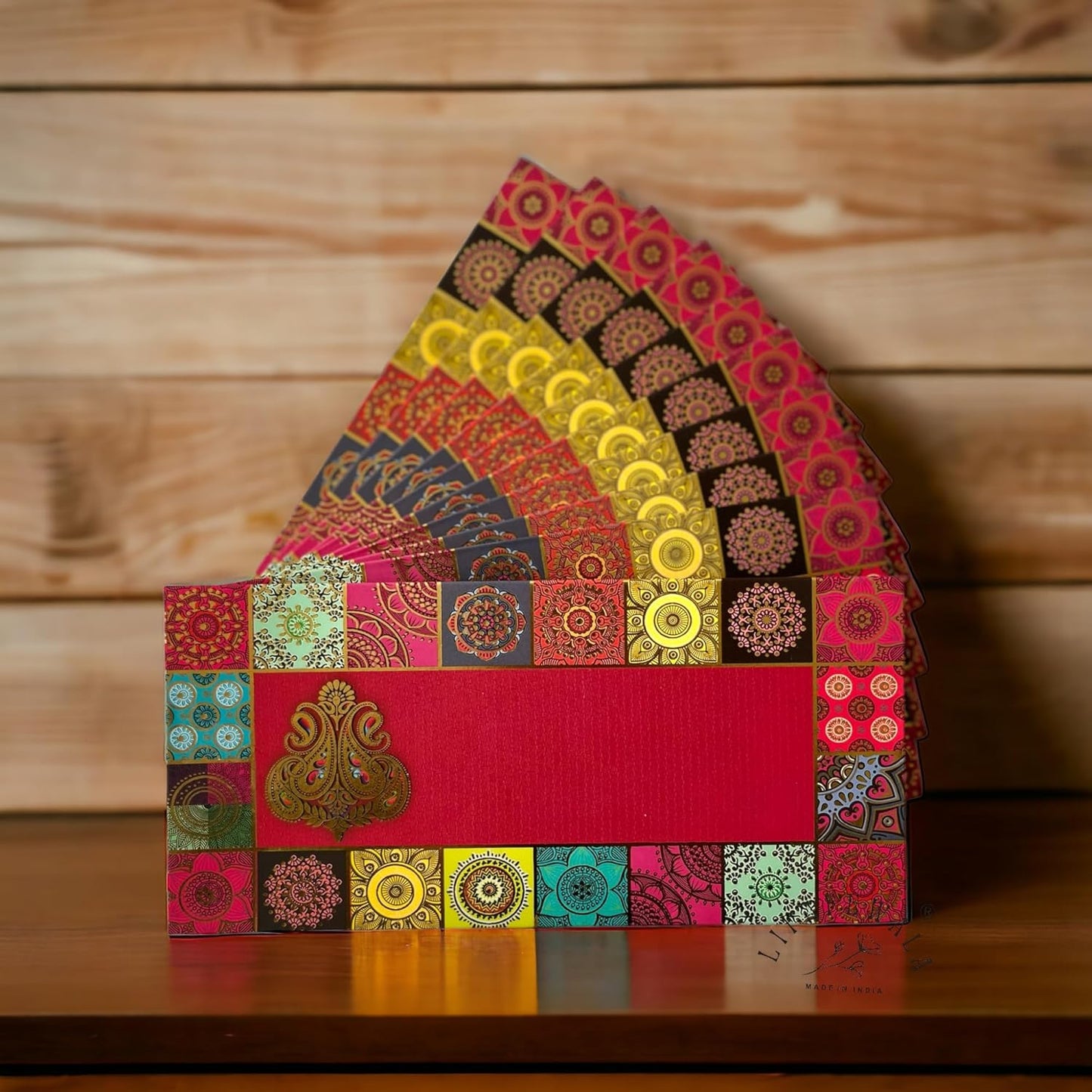 “Red velvet finish shagun envelopes for weddings and gifting”