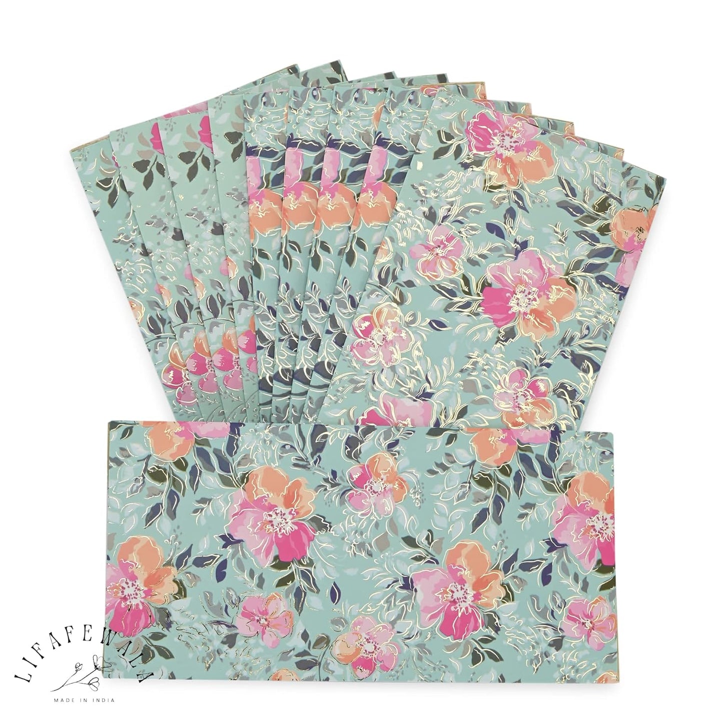 Sky blue matt finish shagun money envelopes pack of 10