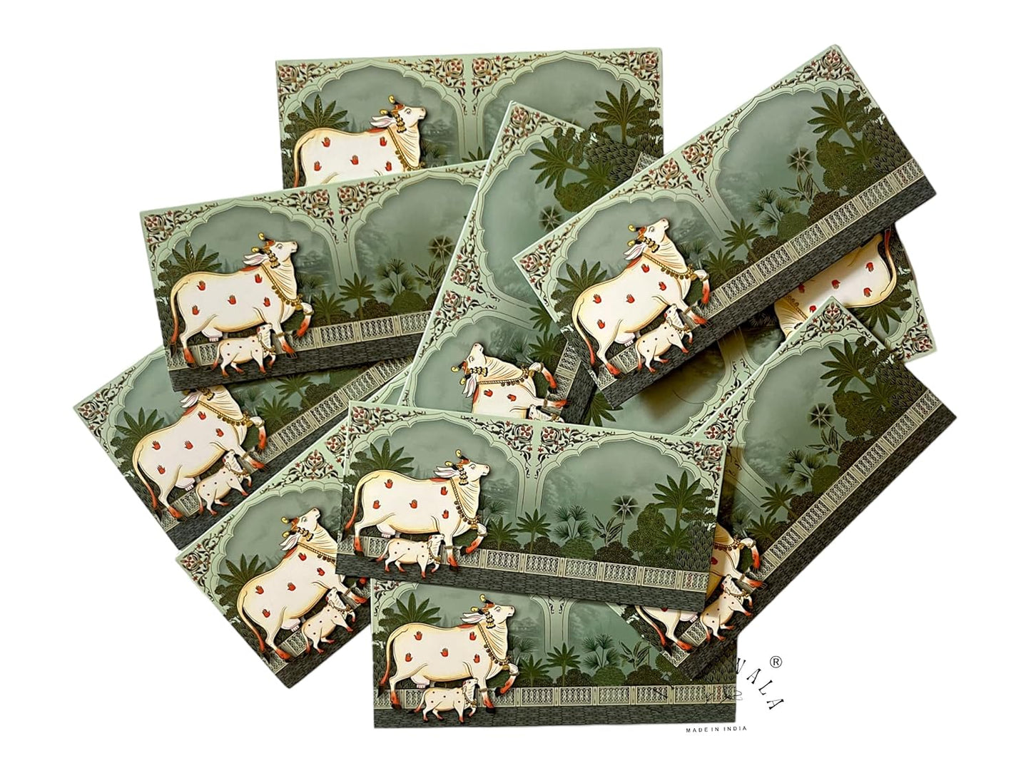 “Designer wedding cash gift covers Pichwai print velvet”