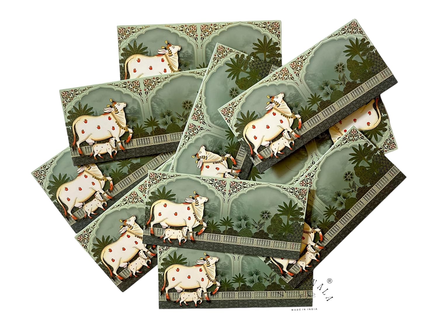 “Designer wedding cash gift covers Pichwai print velvet”