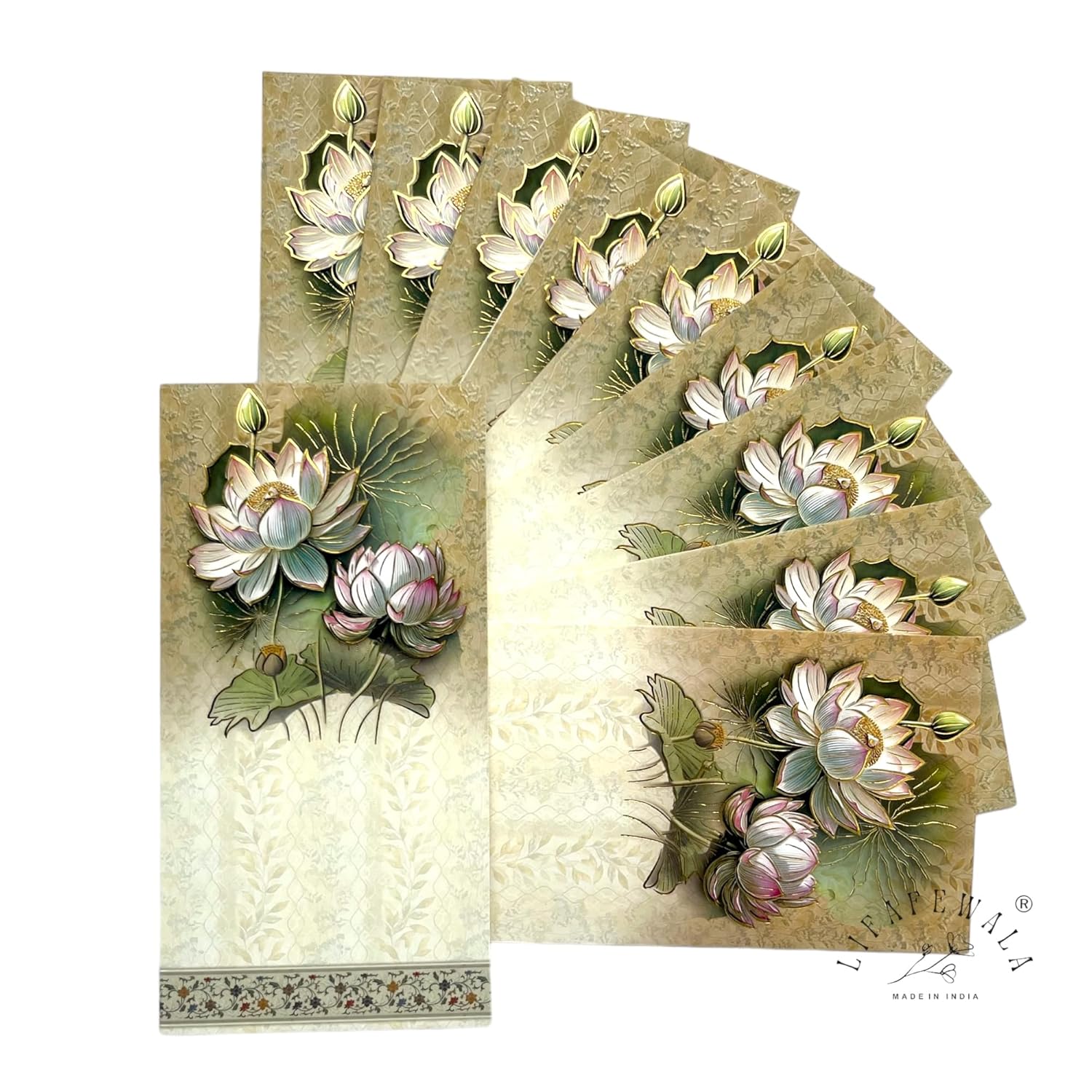 “Wedding and festive cash envelopes lotus design”